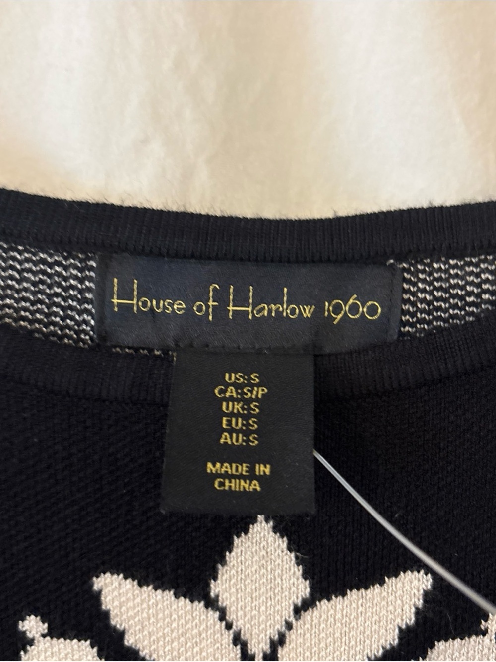House of Harlow 1960 Black and White Knit Midi Dress - Picture 3 of 6